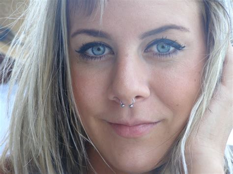 pictures of septum piercings|cute girl with septum piercing.